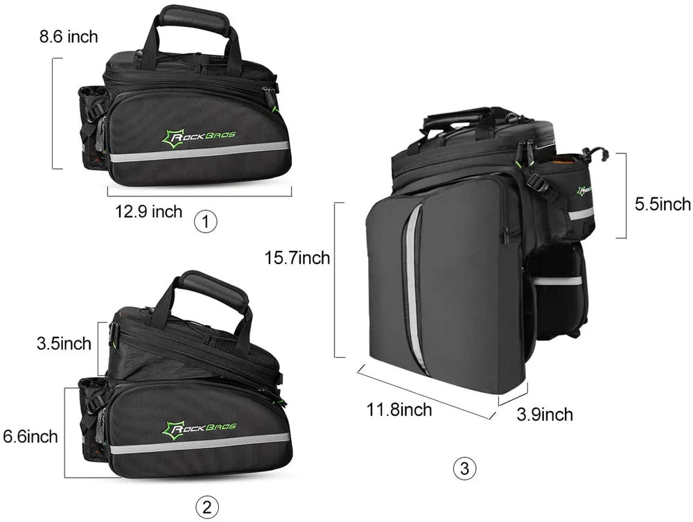 Birch ROCKBROS Bicycle Pannier Bike Bag with Extendable Compartments