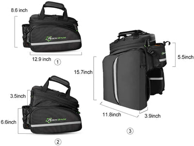 Birch ROCKBROS Bicycle Pannier Bike Bag with Extendable Compartments