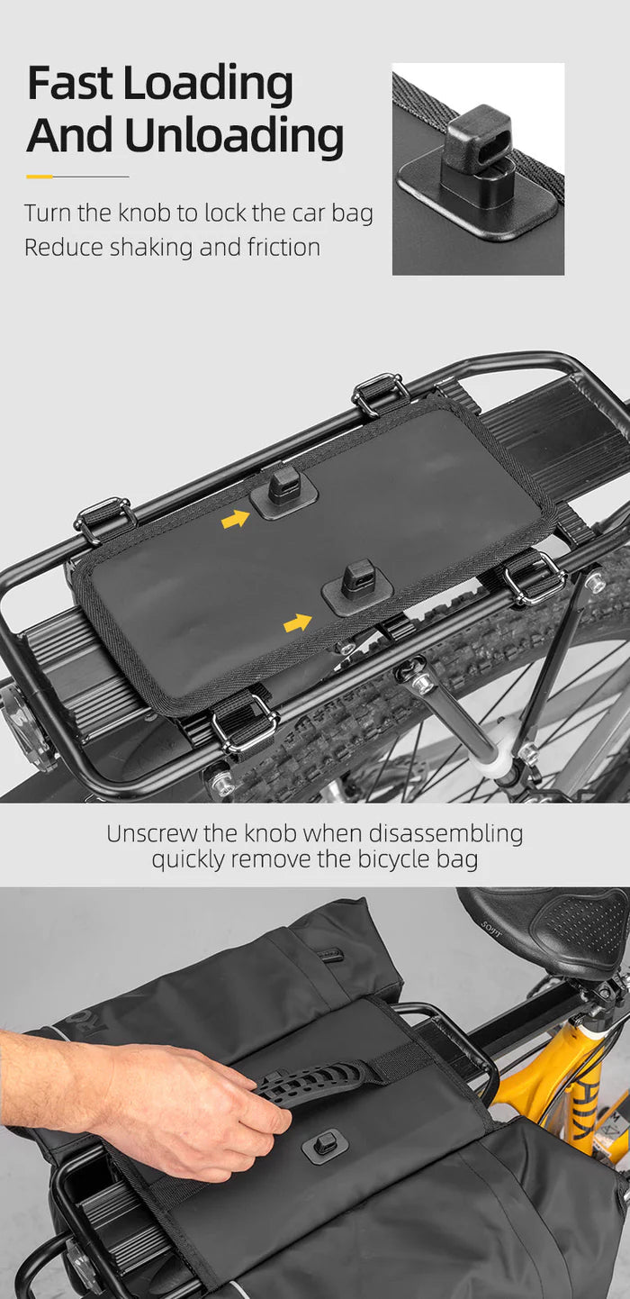 Birch ROCKBROS Super 30-Litre Bicycle Saddlebags in Black