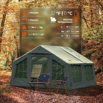 Coody 13.6 | RBM Outdoors Koala 5 Inflatable tent for 2-8 person (Forest Green)