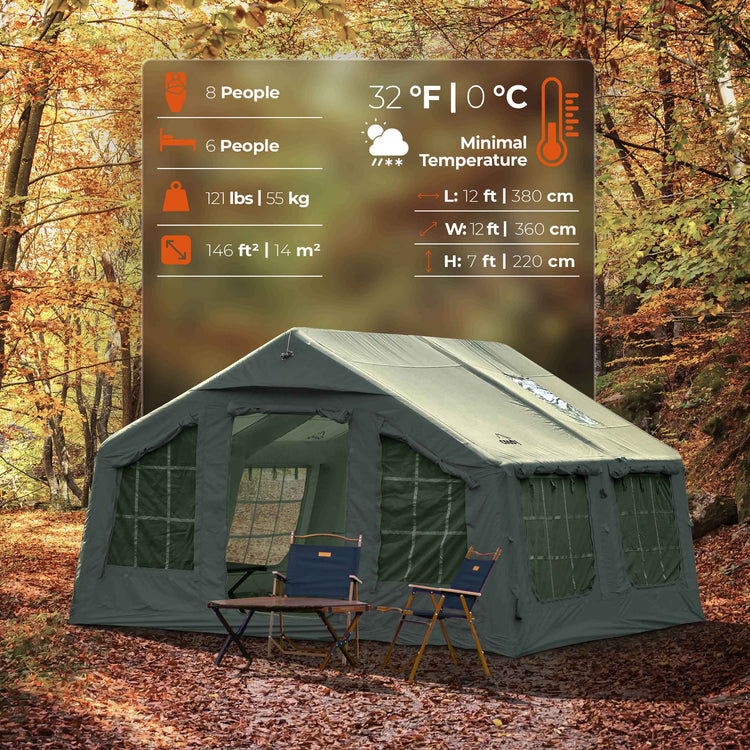 Coody 13.6 | RBM Outdoors Koala 5 Inflatable tent for 2-8 person (Forest Green)