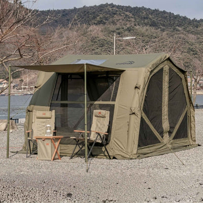 RBM Outdoors Coody 10.0 PRO Forest Green Premium Inflatable Canvas Tent for 2–4 Campers