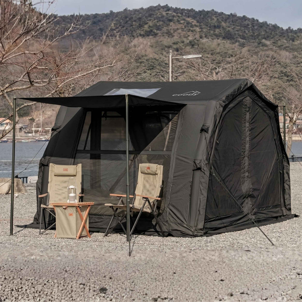 RBM Outdoors Coody 10.0 PRO Black Premium Inflatable Canvas Tent for 2–4 Campers