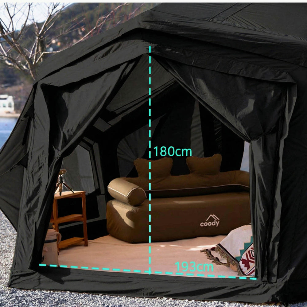 RBM Outdoors Coody | RBM Bestona Inflatable Tent for 2-4 Person (Black)