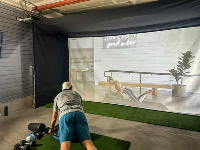The SportScreen Golf Studio Vanish 16 Retractable Golf Simulator Enclosure