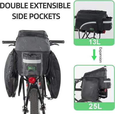Birch ROCKBROS Bike Trunk Bag 13L-25L Bike Rear Rack Bag