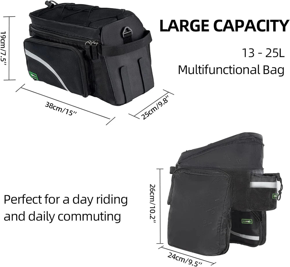 Birch ROCKBROS Bike Trunk Bag 13L-25L Bike Rear Rack Bag