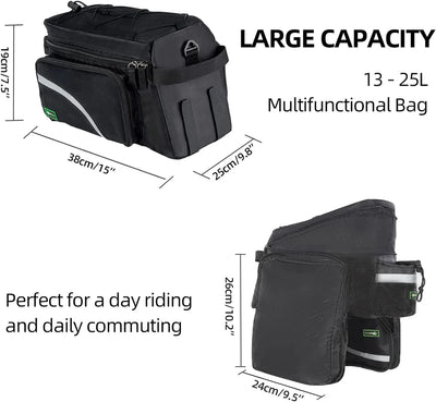 Birch ROCKBROS Bike Trunk Bag 13L-25L Bike Rear Rack Bag