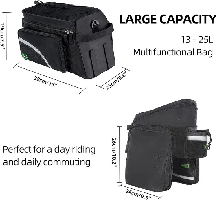 Birch ROCKBROS Bike Trunk Bag 13L-25L Bike Rear Rack Bag