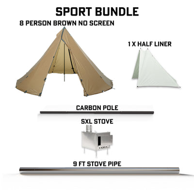 Seek Outside 8 Person Tipi | Stove | Liner | Hot Tent Bundle