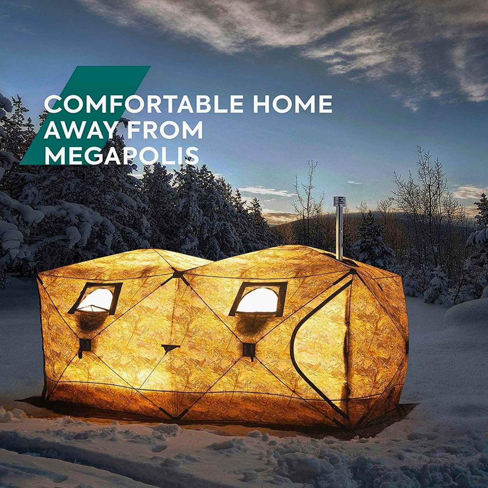 RBM Outdoors Cuboid 4.40 - All-Season Double-Layer Hot Tent with Stove Jack for 2-6 People