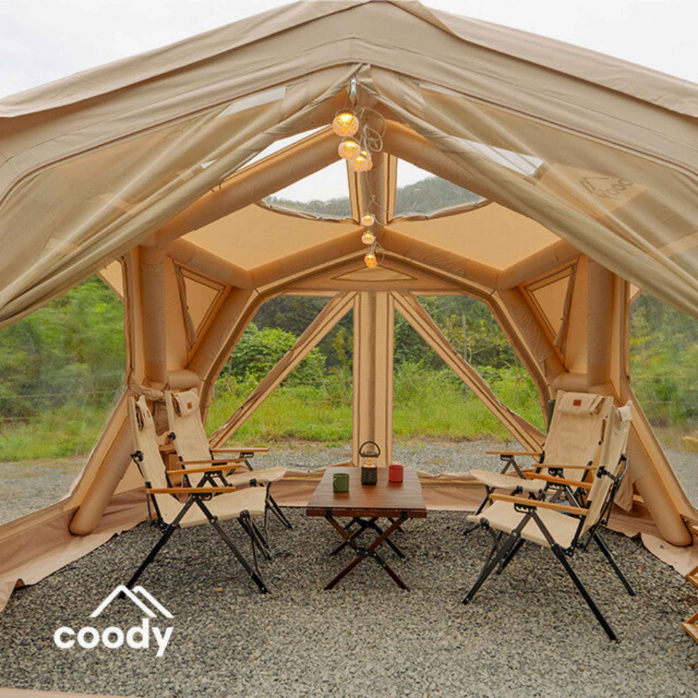 RBM Outdoors Coody Hub Pro Beige- Inflatable Tent for Camping (2-6 Person)