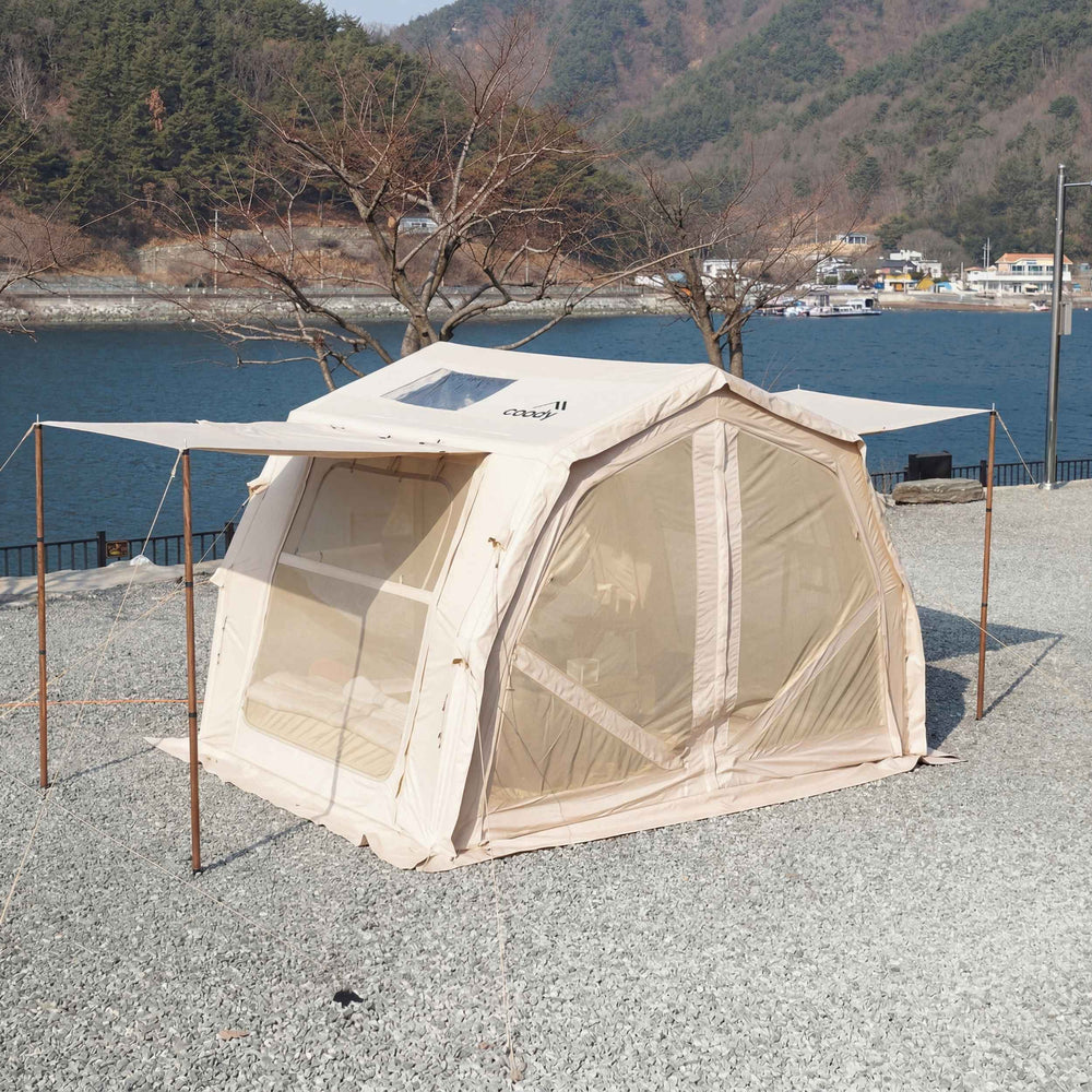 RBM Outdoors Coody 10.0 PRO Beige Premium Inflatable Canvas Tent for 2–4 Campers