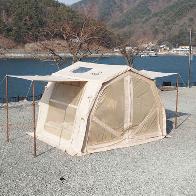 RBM Outdoors Coody 10.0 PRO Beige Premium Inflatable Canvas Tent for 2–4 Campers