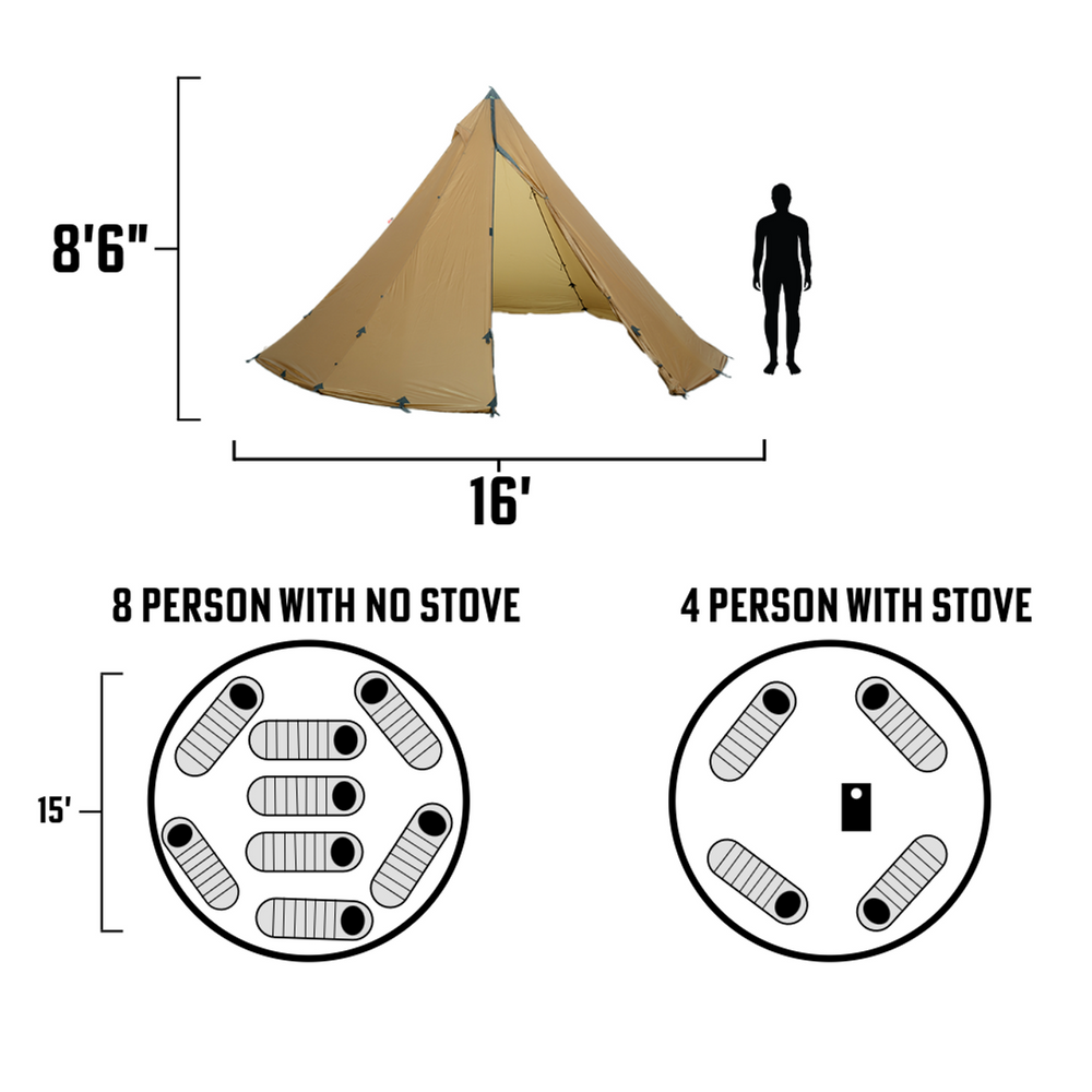 Seek Outside 8 Person Tipi | Stove | Liner | Hot Tent Bundle Seek Outside 8 Person Tipi | Stove | Liner | Hot Tent Bundle
