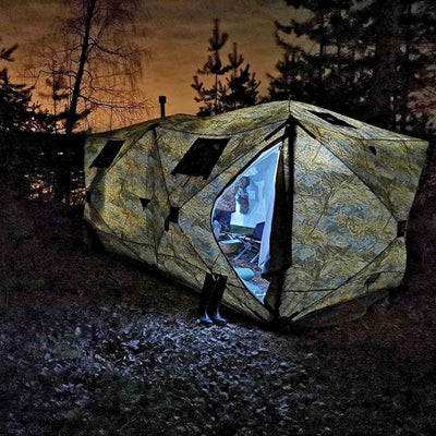 RBM Outdoors Cuboid 4.40 - All-Season Double-Layer Hot Tent with Stove Jack for 2-6 People