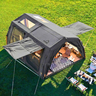 RBM Outdoors Coody Familia AirTent 17.2 PRO Gray (2-10 Person)+Electric Pump+TPU Door Gray+Ground Sheet