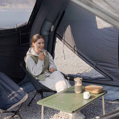 RBM Outdoors Coody 10.0 PRO Gray - Premium Inflatable Canvas Tent for 2–4 Campers