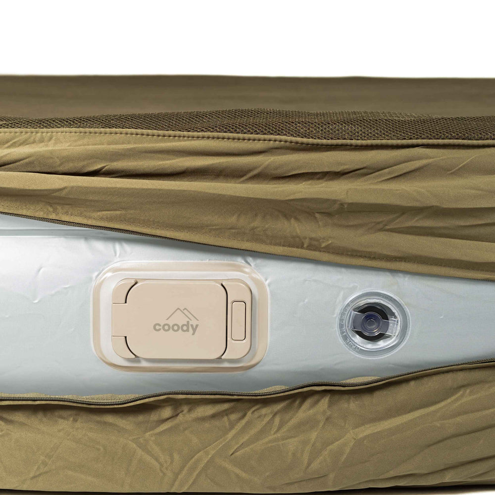 RBM Outdoors Coody Air Mattress Green Twin XL (197×91×35 cm) – Premium Air Bed with Built-in Pump