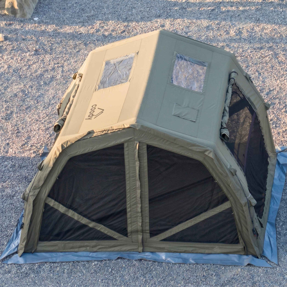 RBM Outdoors Coody 10.0 PRO Forest Green Premium Inflatable Canvas Tent for 2–4 Campers