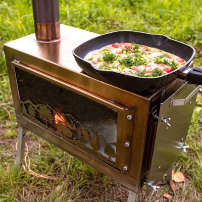 RBM All-Seasons tent Hexagon for 2-9 person + Wood Stove Caminus M