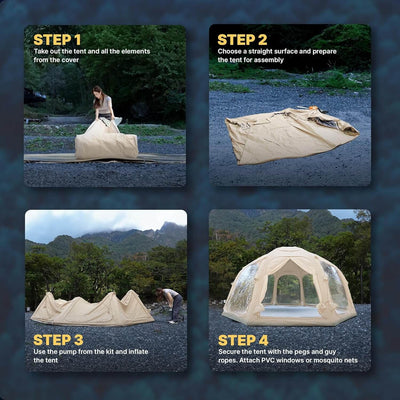 Coody Dome | RBM Outdoors Octopus - Inflatable tent for 2-4 person (Beige)