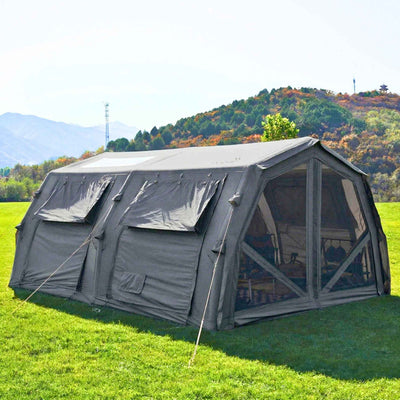RBM Outdoors Coody Familia AirTent 17.2 PRO Gray (2-10 Person)+Electric Pump+TPU Door Gray+Ground Sheet