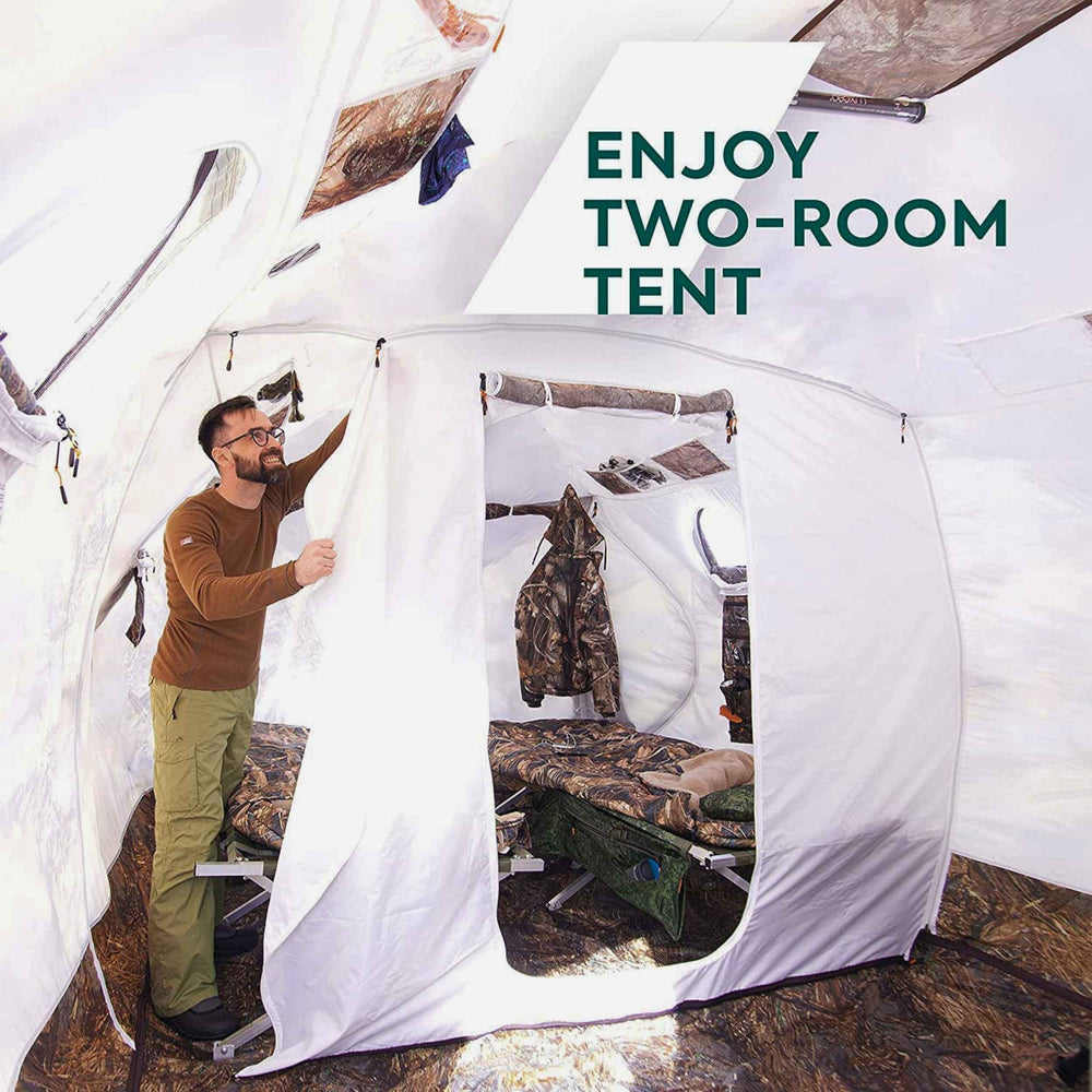 RBM Outdoors Cuboid 4.40 - All-Season Double-Layer Hot Tent with Stove Jack for 2-6 People