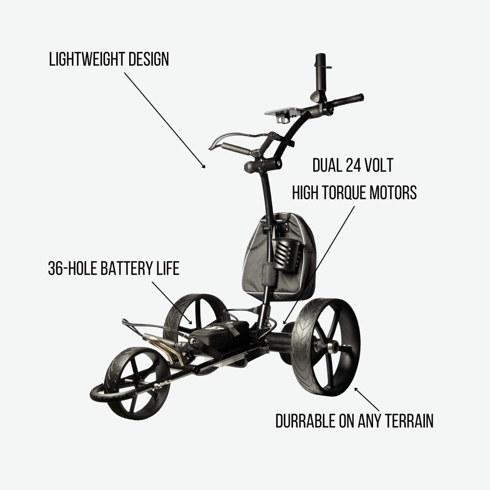 Cart Tek 1500 V3 Electric Golf Push Cart With Remote Control