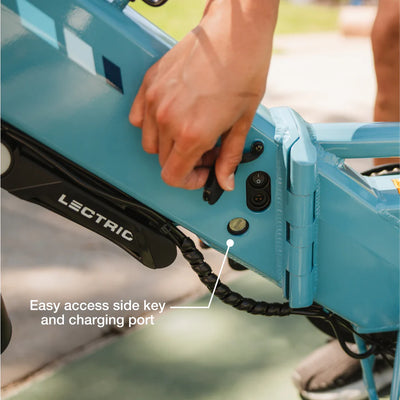 Lectric XP4 750 Step-Thru Raindrop Blue eBike