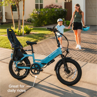 Lectric XP4 750 Step-Thru Raindrop Blue eBike