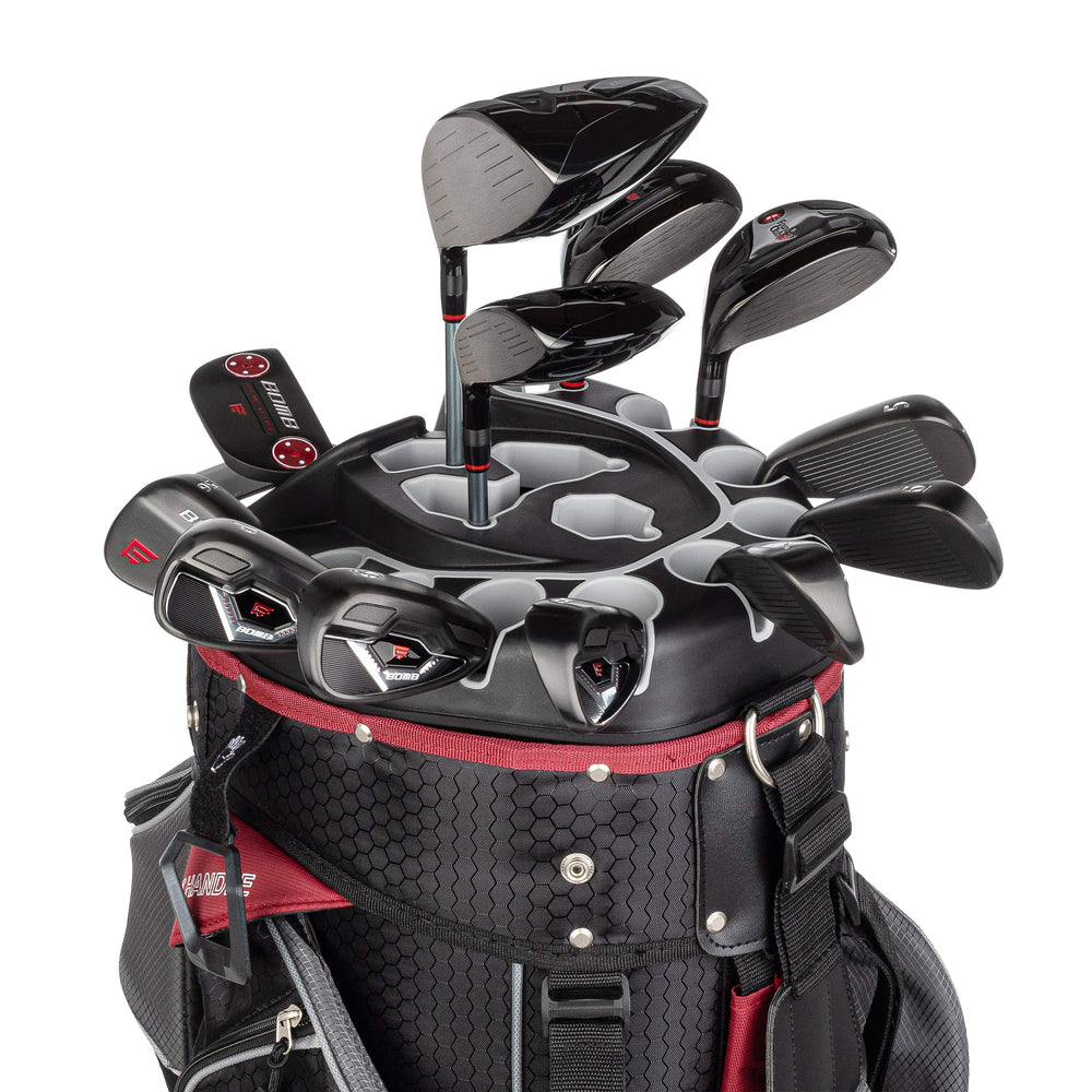 Founders Club Bomb Men's Golf Club Set with 14 Way Organizer Golf Charcoal Bag Right Hand