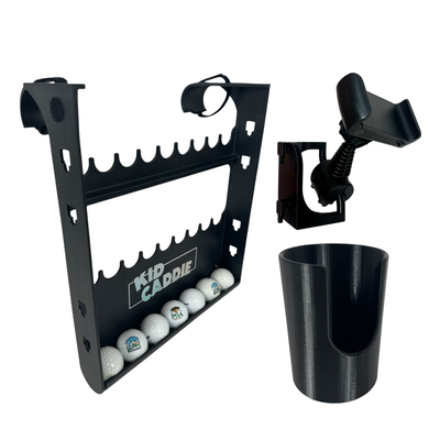 Kid Caddie Golf Front Nine Bundle - Kid Caddie, Phone and Cup Holder Accessory Bundle