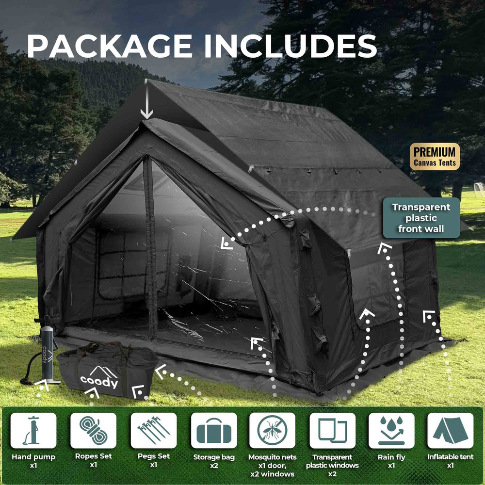 coody camping tent Coody 10.0 Black Inflatable Tent for Camping (2-4 person)