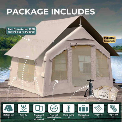 RBM Outdoors Coody 8.0 Beige Inflatable Tent House for Camping (1-4 person)
