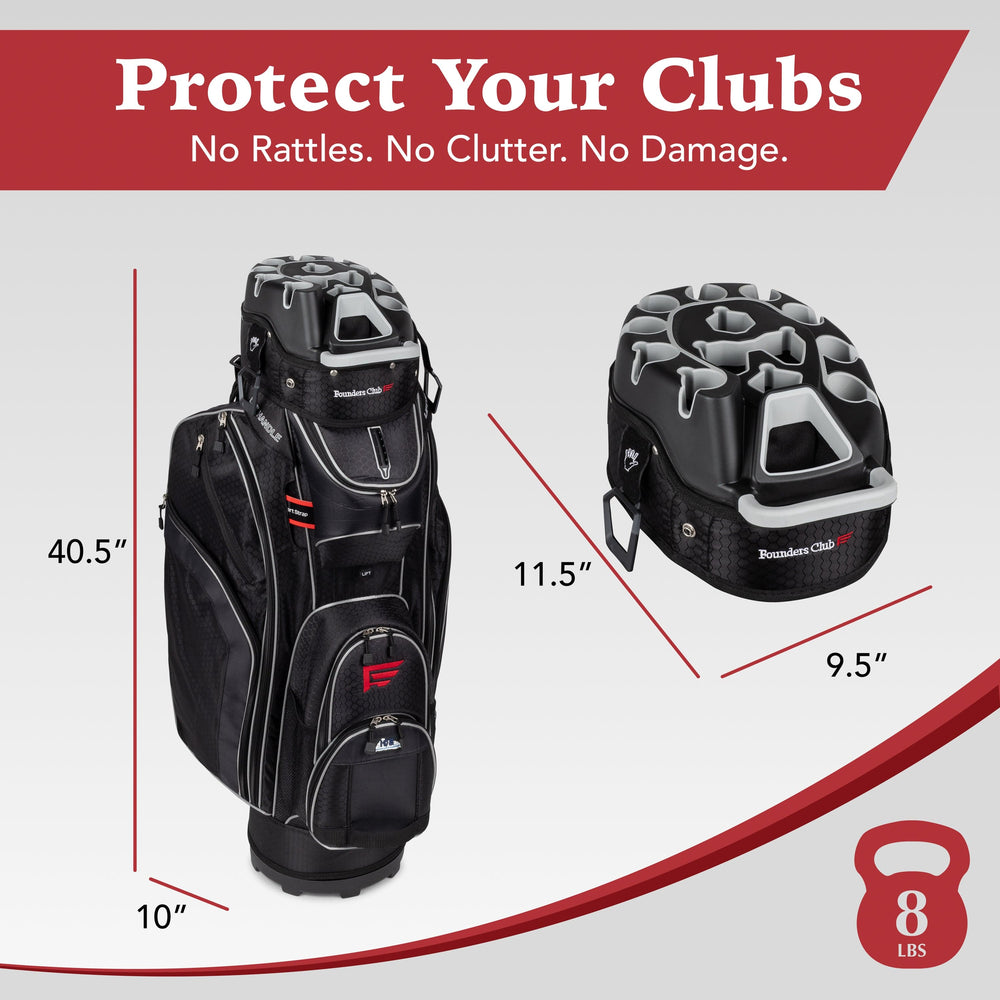 Founders Club 3rd Generation Premium Organizer 14 Way Golf Cart Bag - Charcoal