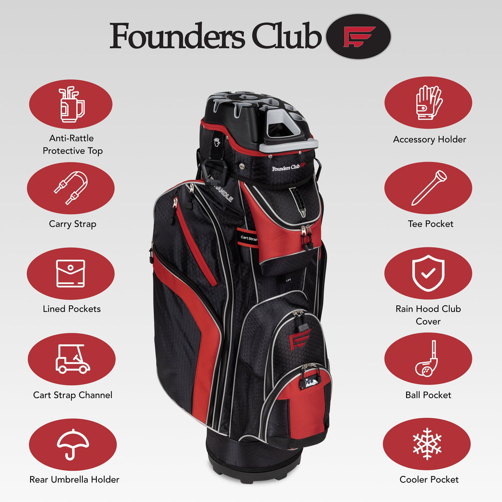 Founders Club 3rd Generation Premium Organizer 14 Way Golf Cart Bag - White Navy