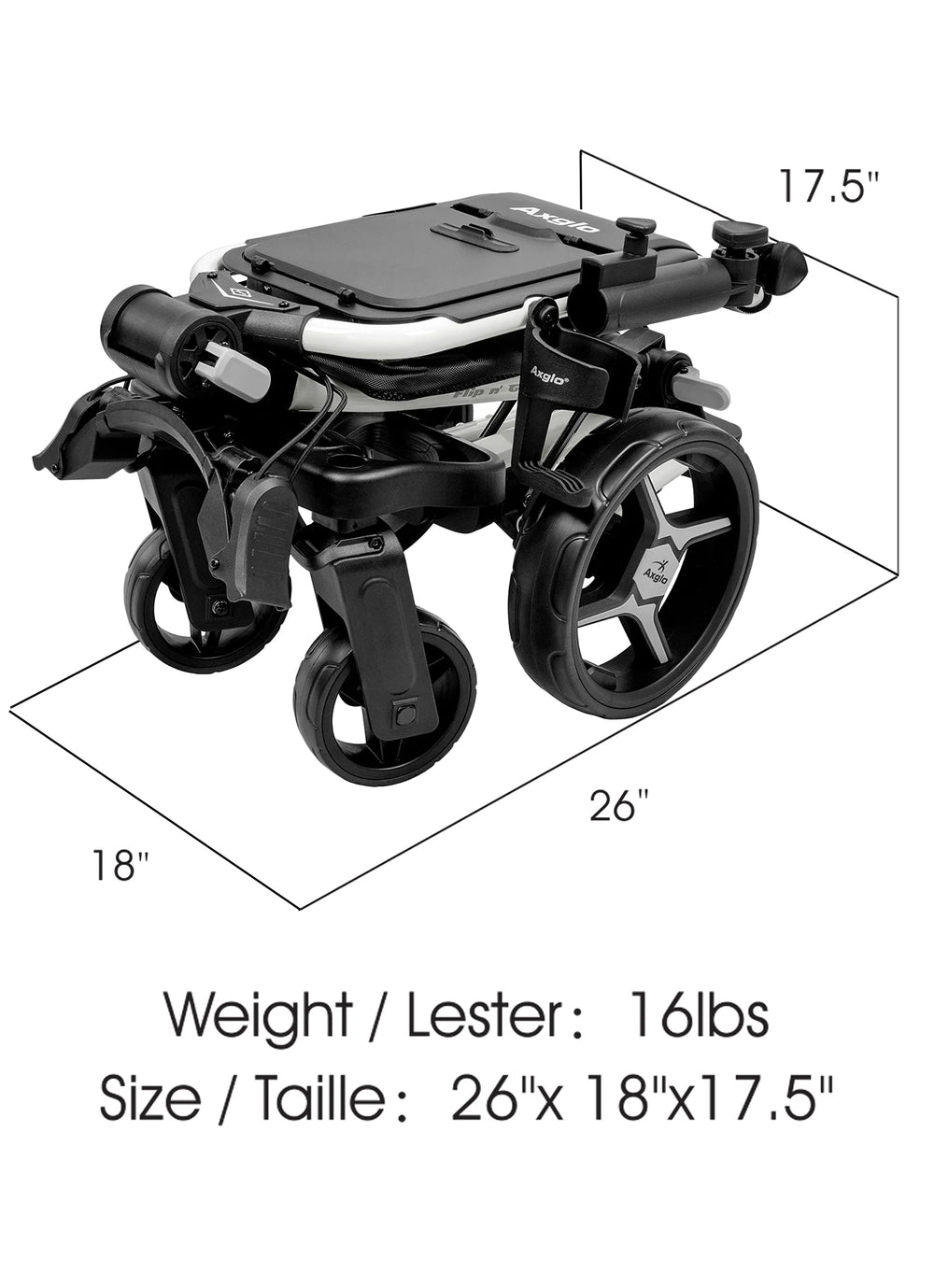 Axglo Flip n' Go Pro Golf Push Cart