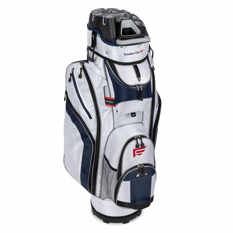 Founders Club 3rd Generation Premium Organizer 14 Way Golf Cart Bag - White Navy