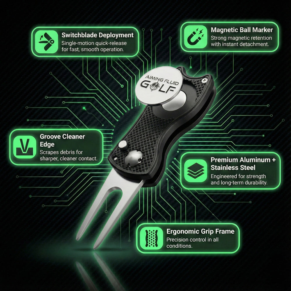 Aiming Fluid Golf - Foldable Metal Divot Tool