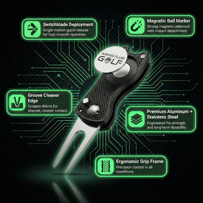 Aiming Fluid Golf - Foldable Metal Divot Tool