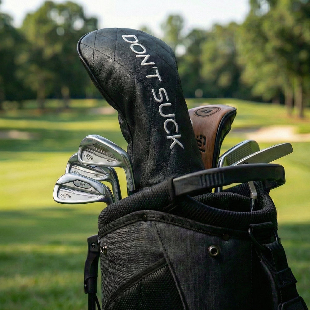 Aiming Fluid Golf - Don’t Suck™ Driver Headcover — Premium Black Diamond Quilted Fit (460cc)