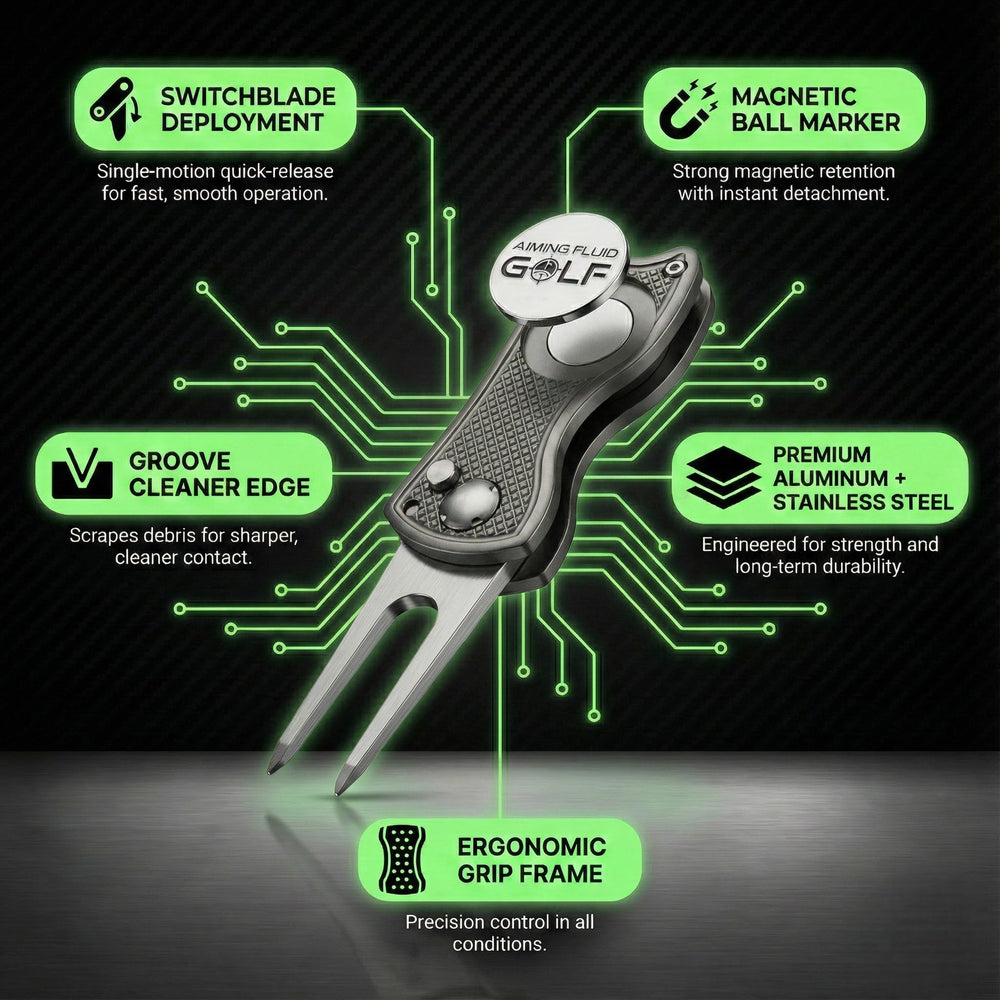 Aiming Fluid Golf - Foldable Metal Divot Tool