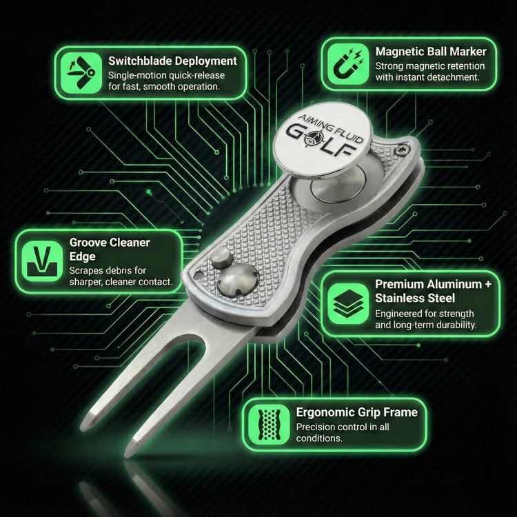 Aiming Fluid Golf - Foldable Metal Divot Tool