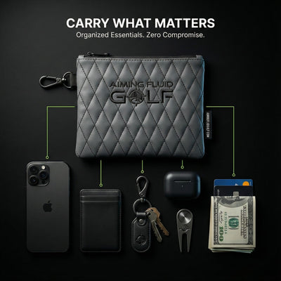 Aiming Fluid Golf - Leather Golf Utility Pouch – Premium Leather