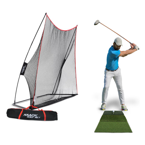 Rukket Sports Haack Golf Net with Tri-Turf Mat (10'x7')