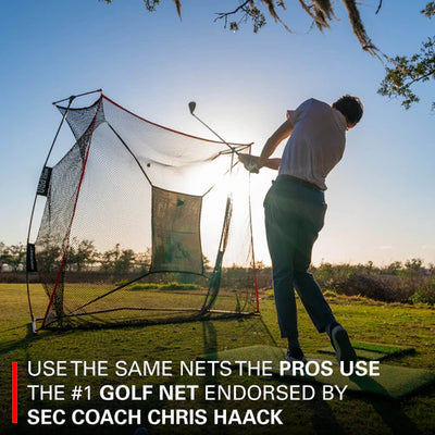 Rukket Sports Haack Pro Golf Net w/ Tri-Turf Mat