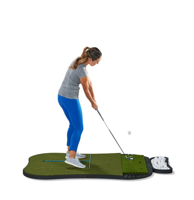 Fiberbuilt Grass Series Hourglass Pro Studio Golf Mat - Single Hitting