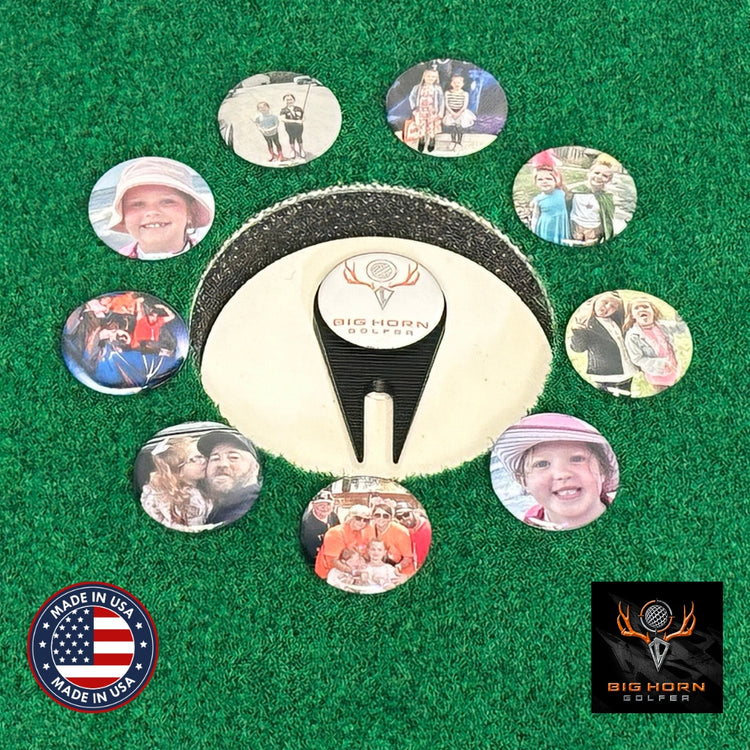 Custom Magnetic Golf Ball Markers- Set of 9