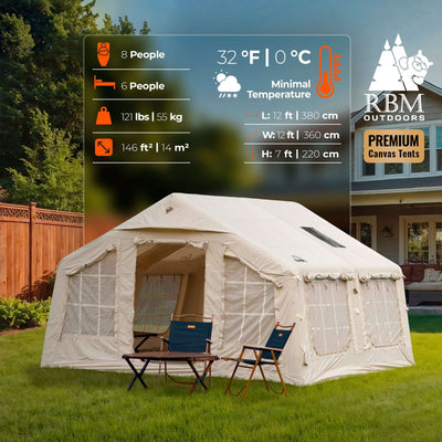 Coody 13.6 | RBM Outdoors Koala 5 Inflatable tent for 2-8 person (Beige)